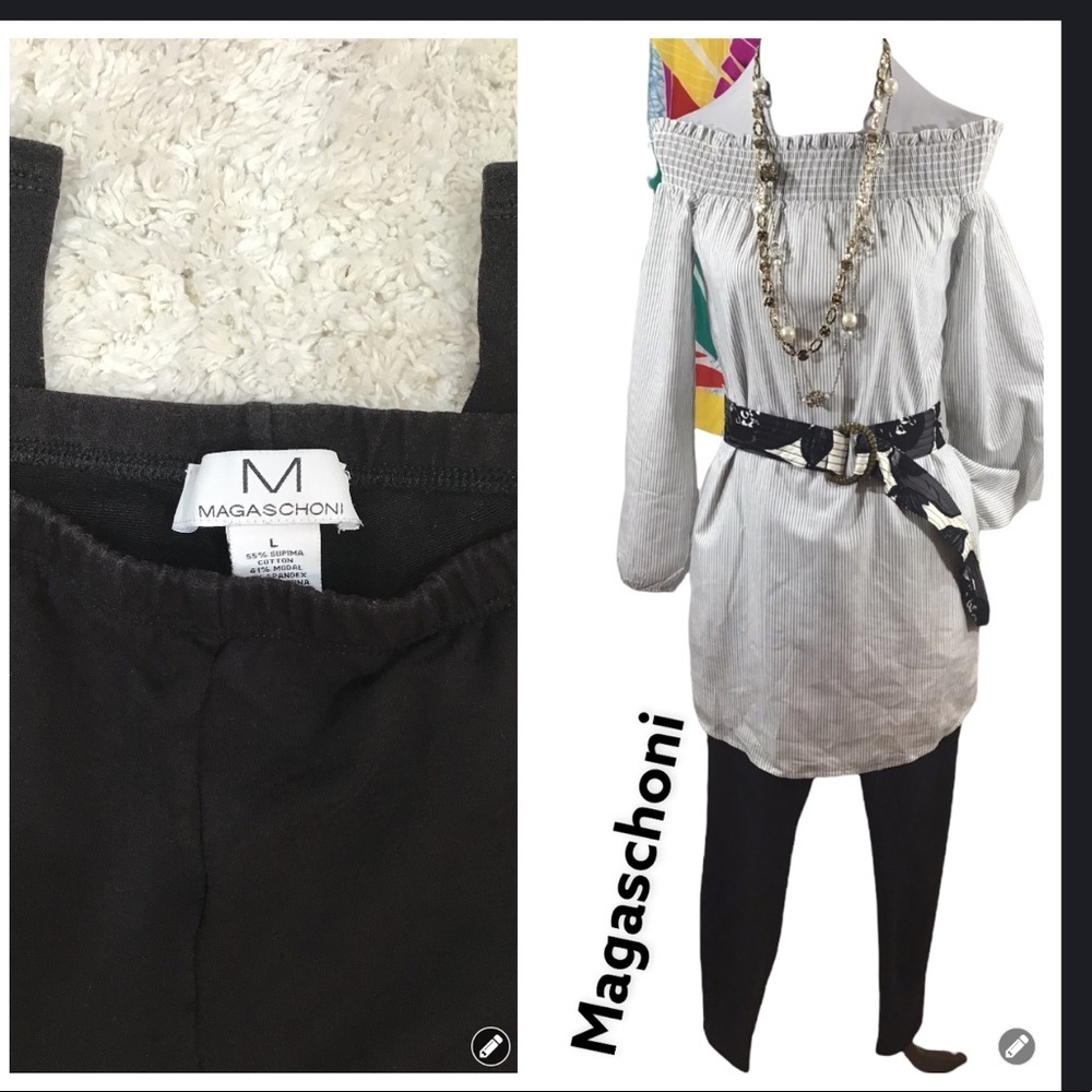 Magaschoni black pull on leggings L